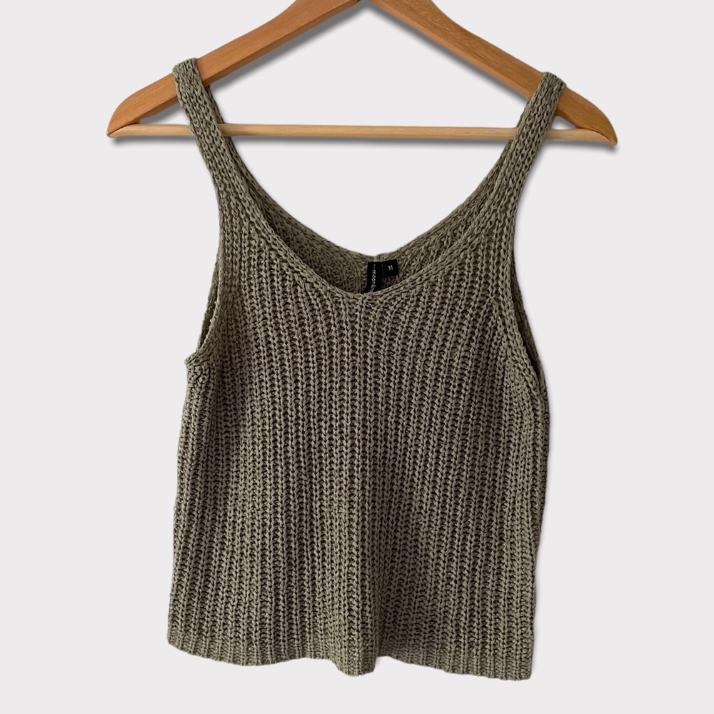 Moon & Madison Knit Tank in Sage